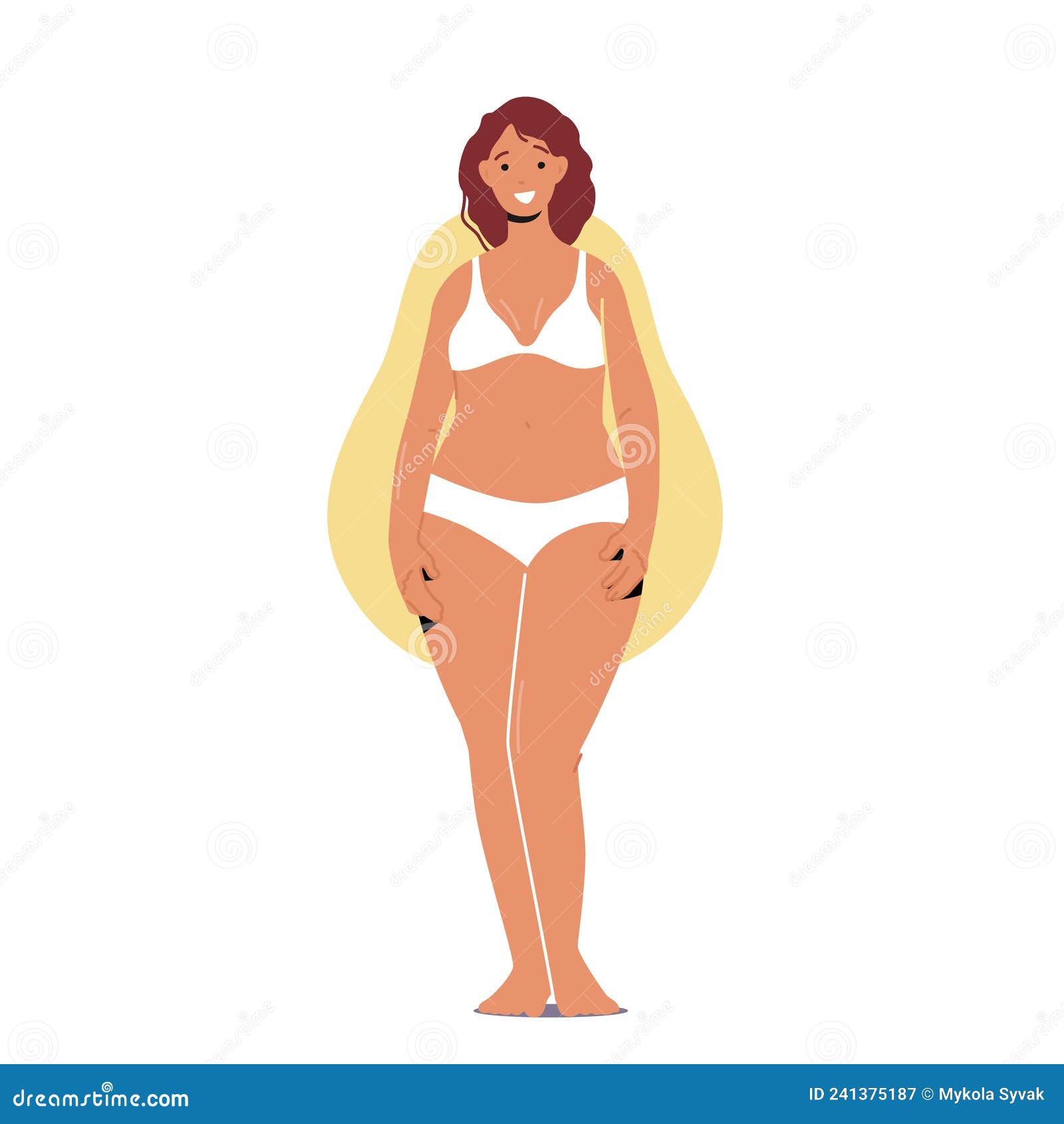 Woman with Pear Body Shape, Female Character Figure Types Concept