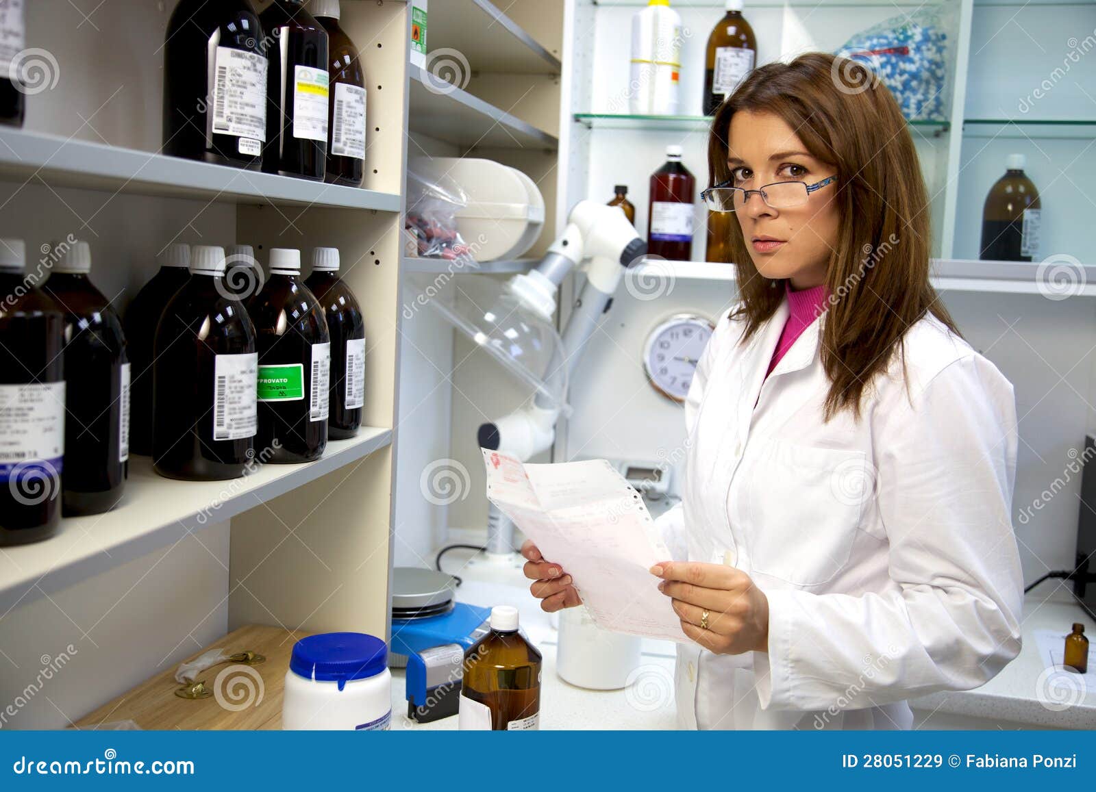 Woman Pharmacist Working in Laboratory Stock Image Image of drugstore