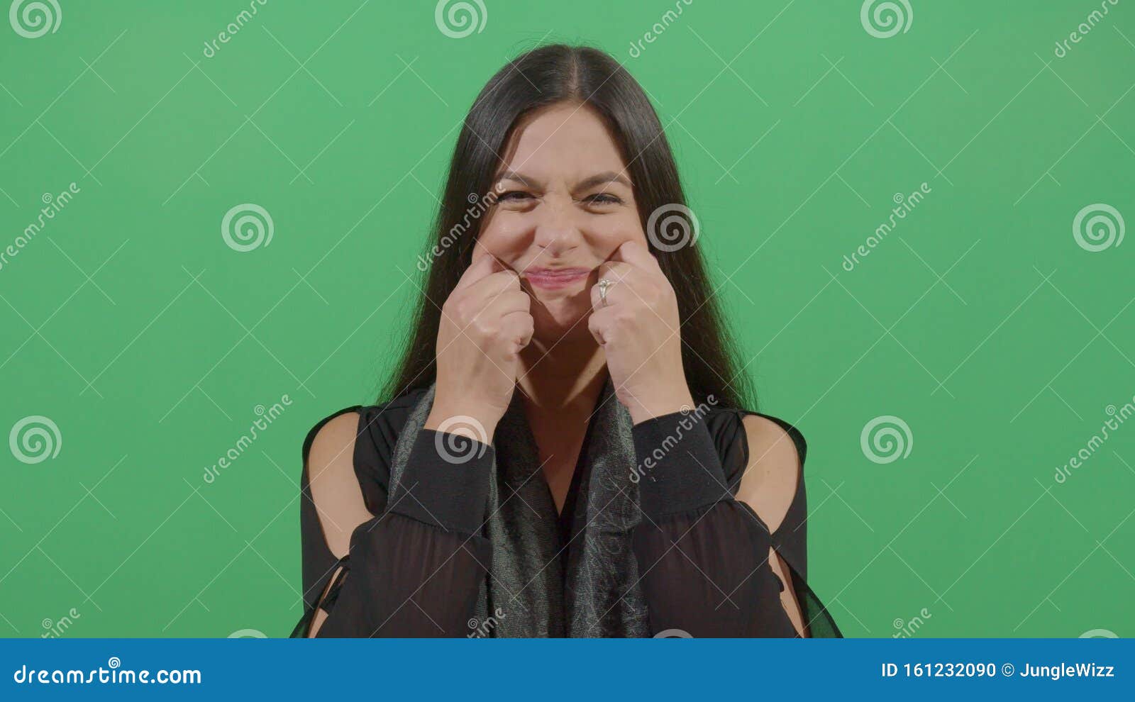 Woman Pinching Both Cheeks Stock Footage Video Of Woman 161232090