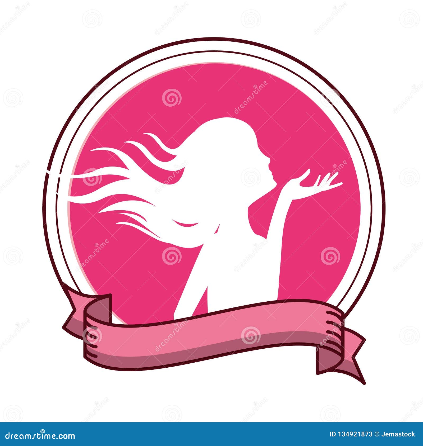 Woman In Pink Nightgown Farting Cartoon Vector 110351543 