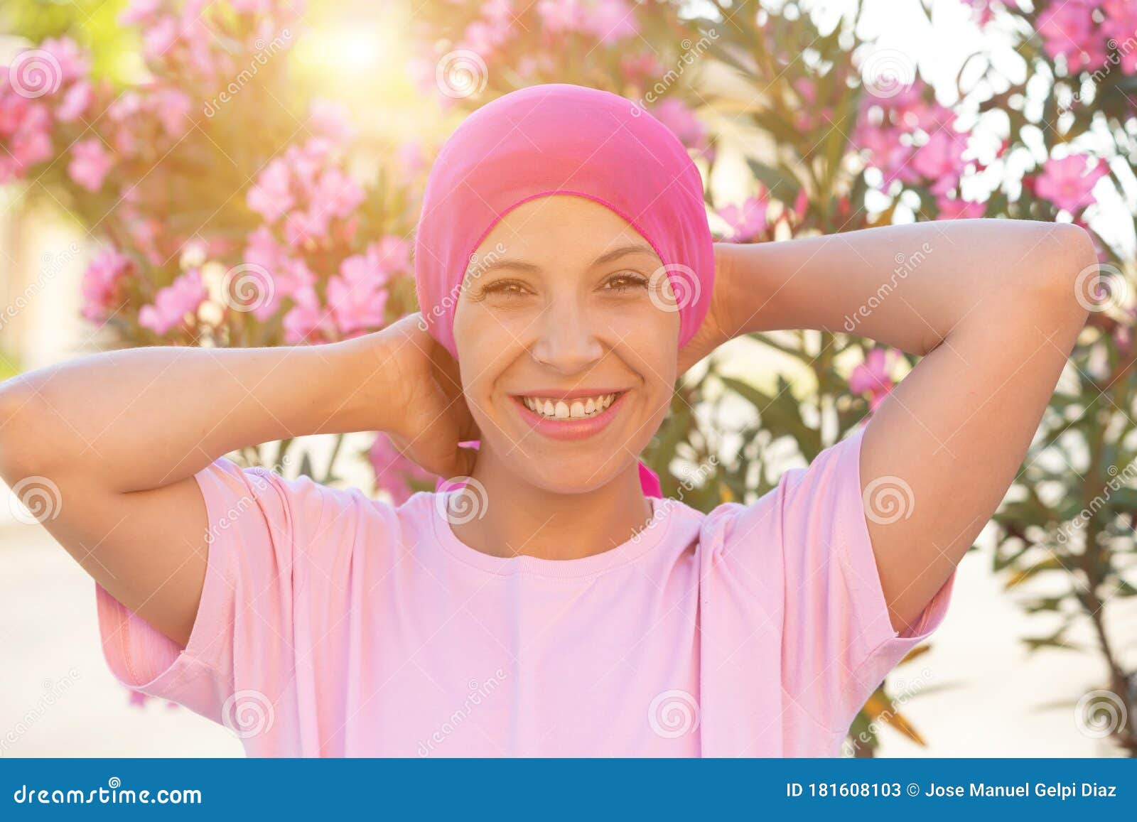 Woman with Pink Scarf on the Head Stock Image - Image of month ...