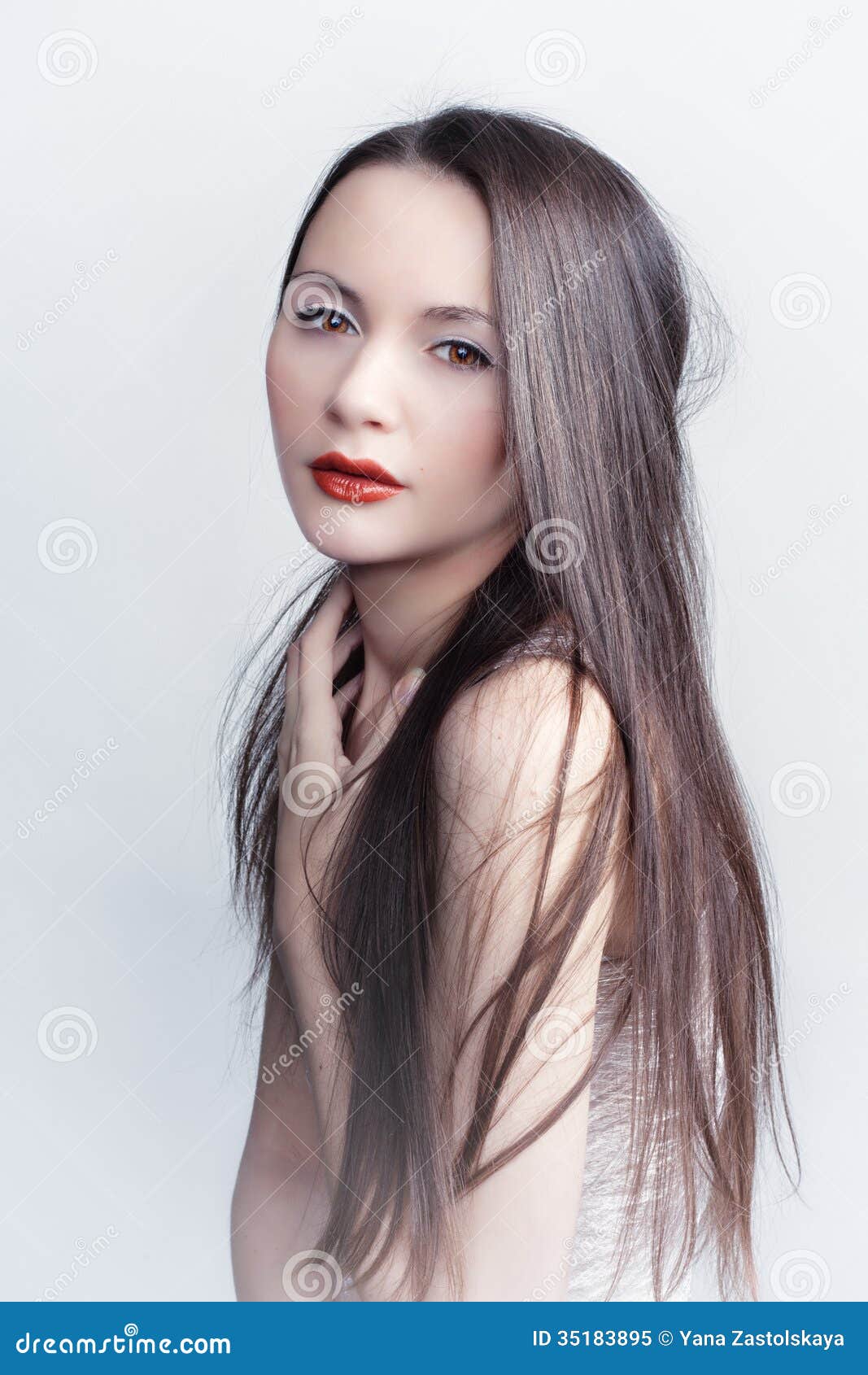 The woman in plastic wrap. stock image. Image of model 35183895