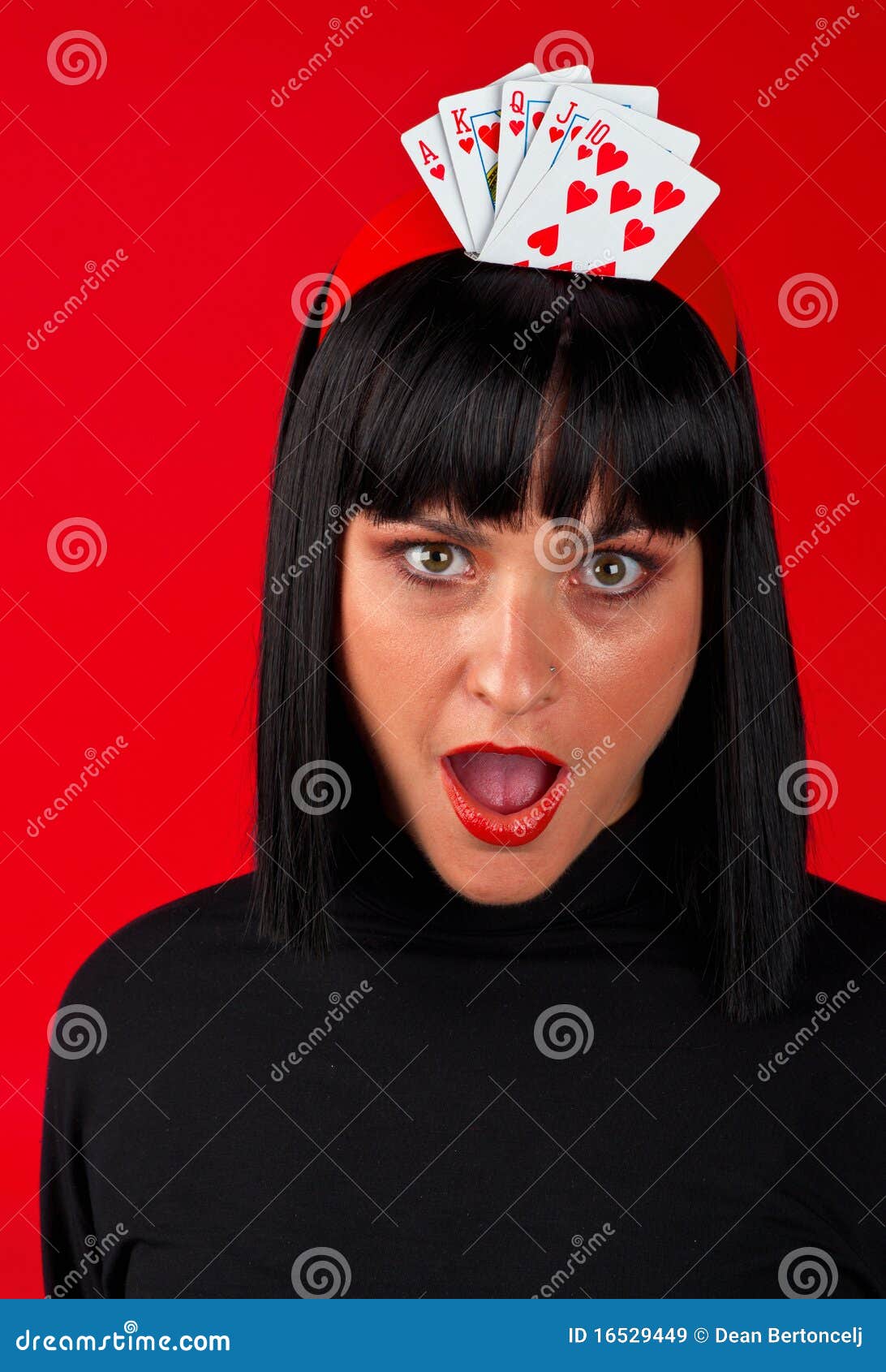 Woman with playing cards stock image. Image of woman 16529449