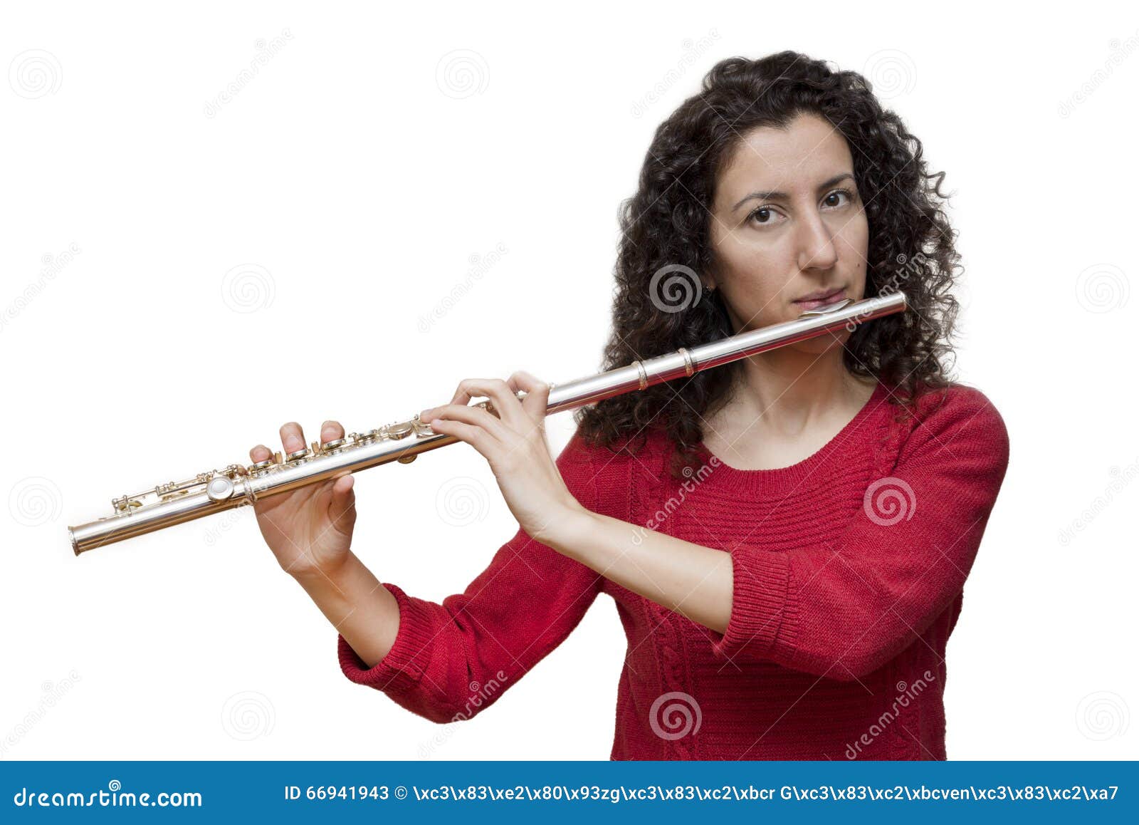 Woman Playing Flute stock image. Image of background 66941943