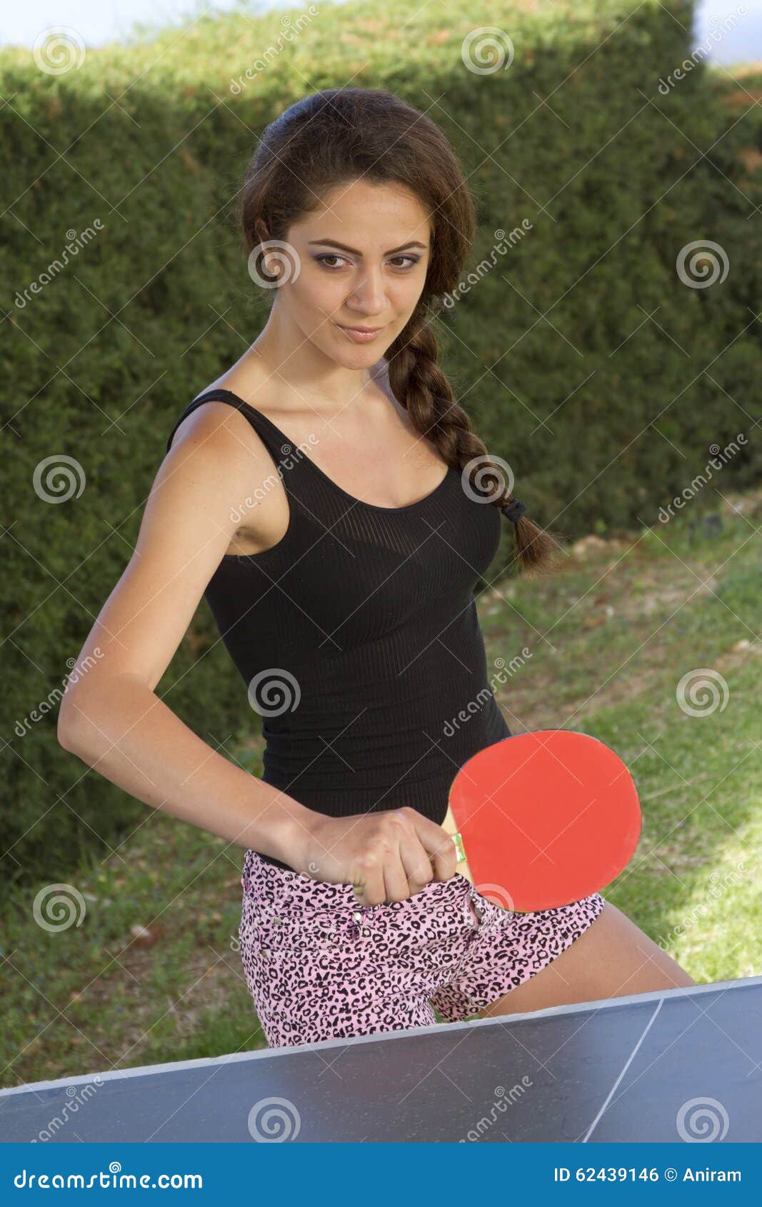  Woman  playing ping  pong  stock photo Image of beautiful 