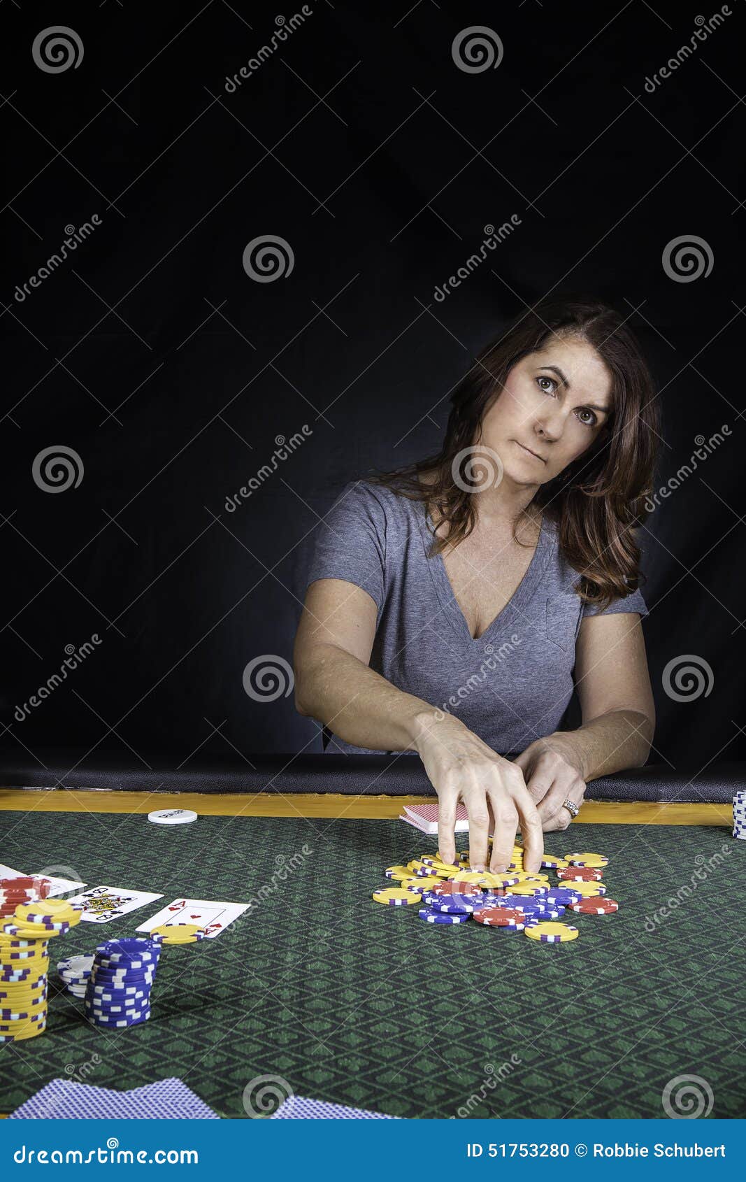 A Woman Playing Poker at a Table Stock Photo - Image of beautiful, girl ...