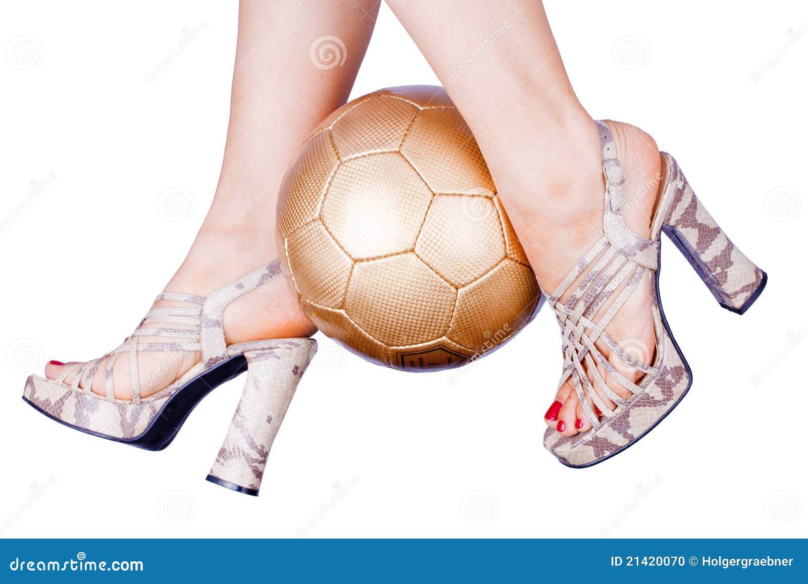 Woman Playing Soccer in High Heels Stock Photo Image of pretty, heels