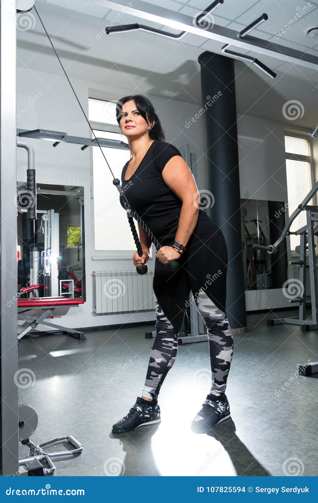 Woman Plus Size in Gym Doing Exercises with Training Apparatus, Stock Photo  - Image of loss, people: 107825594