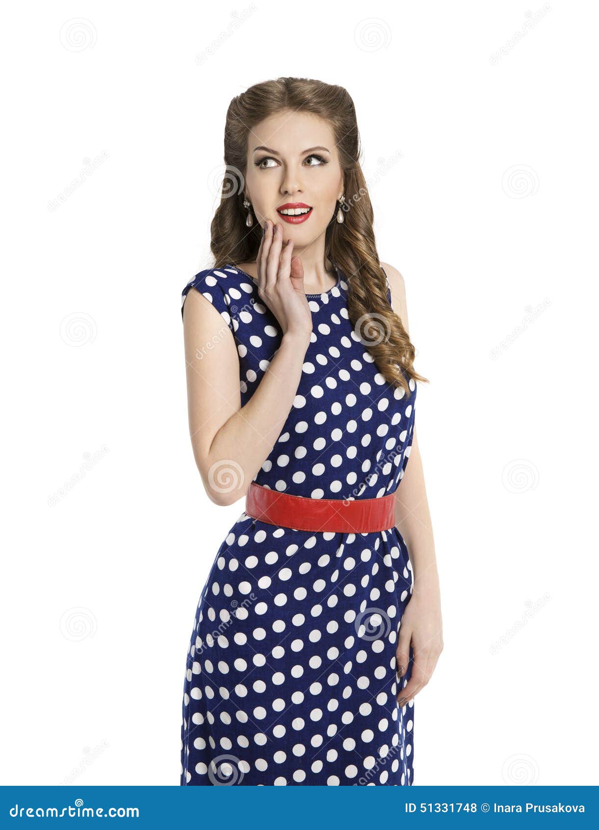 Woman in Polka Dot Dress, Retro Girl Pin Up Hair Style, Beauty Stock Photo - Image of hairstyle, glamor: 51331748 Woman in Polka Dot Dress, Retro Girl Pin Up Hair Style, Beauty Stock Photo - Image of hairstyle, glamor: 51331748
