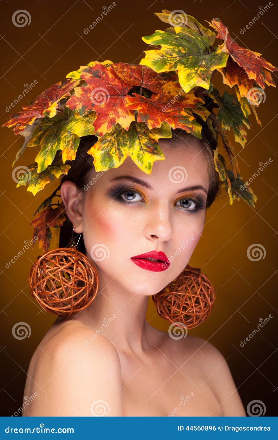 Woman Portrait in Autumn Fashion Concept Stock Photo - Image of nature ...