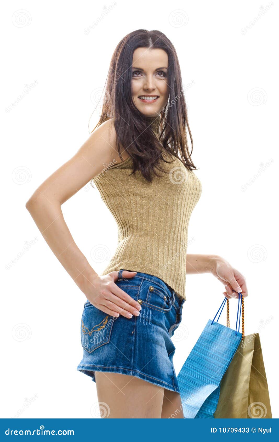 Woman Posing with Shopping Bags Stock Image Image of happiness