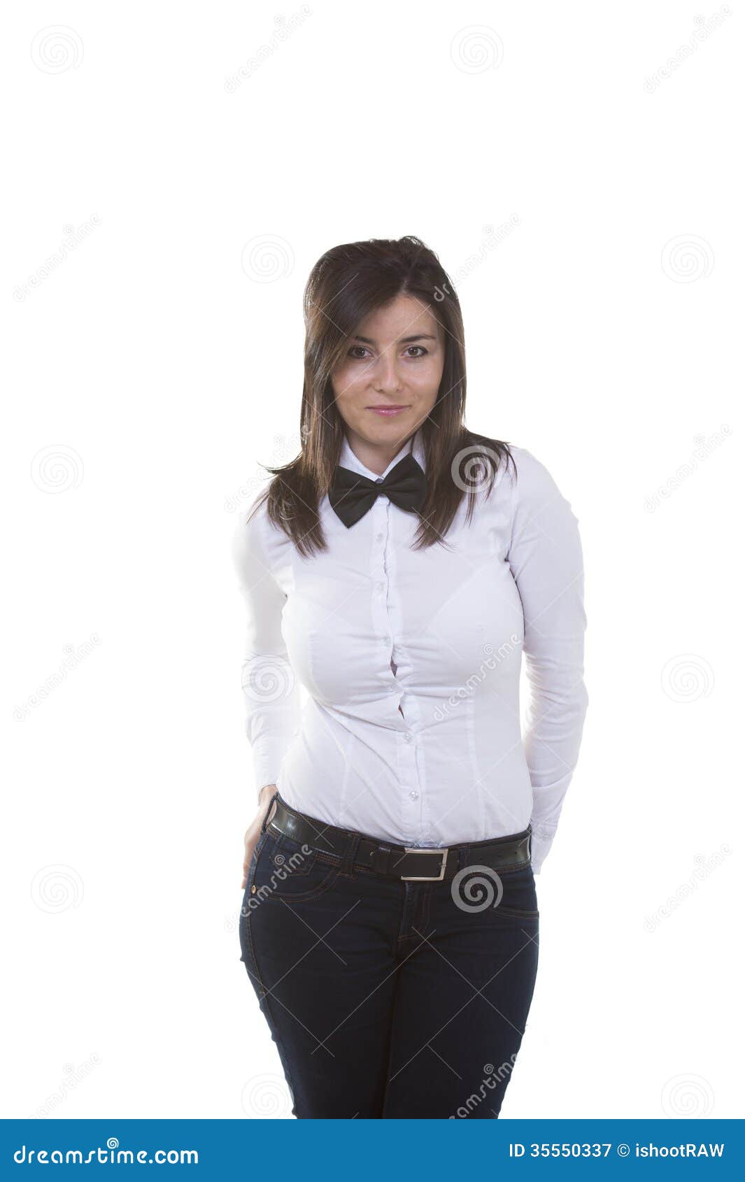 Woman Posing with a White Background Stock Image - Image of classy ...