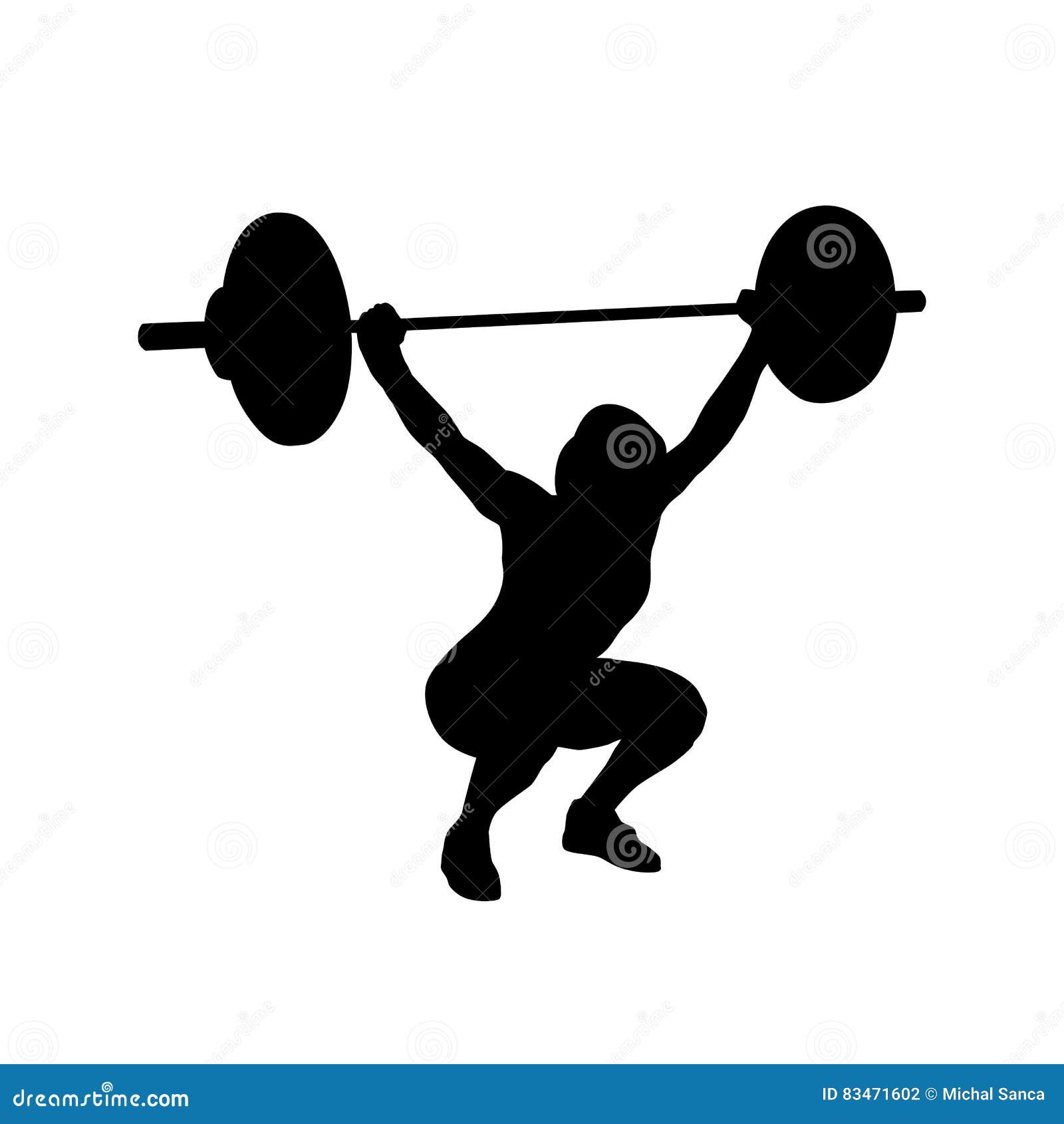 woman practicing with barbell. weight-lifting