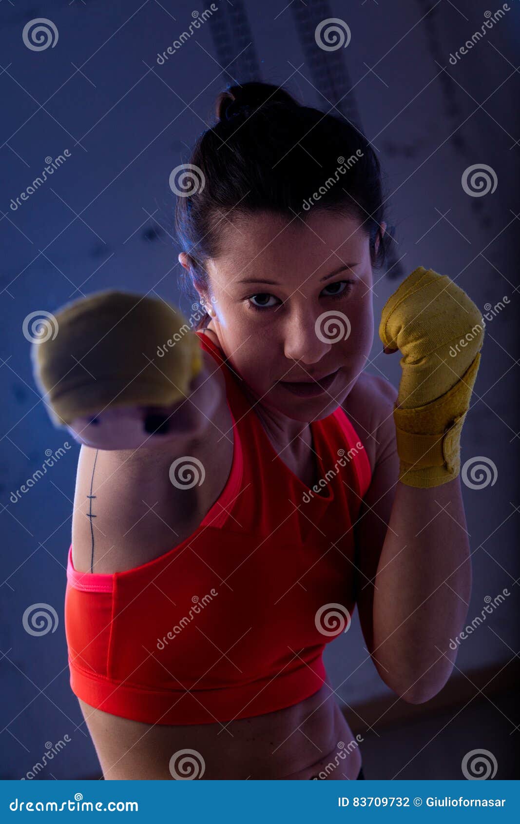 Woman Practicing Martial Arts Stock Photo Image of attack, training 83709732