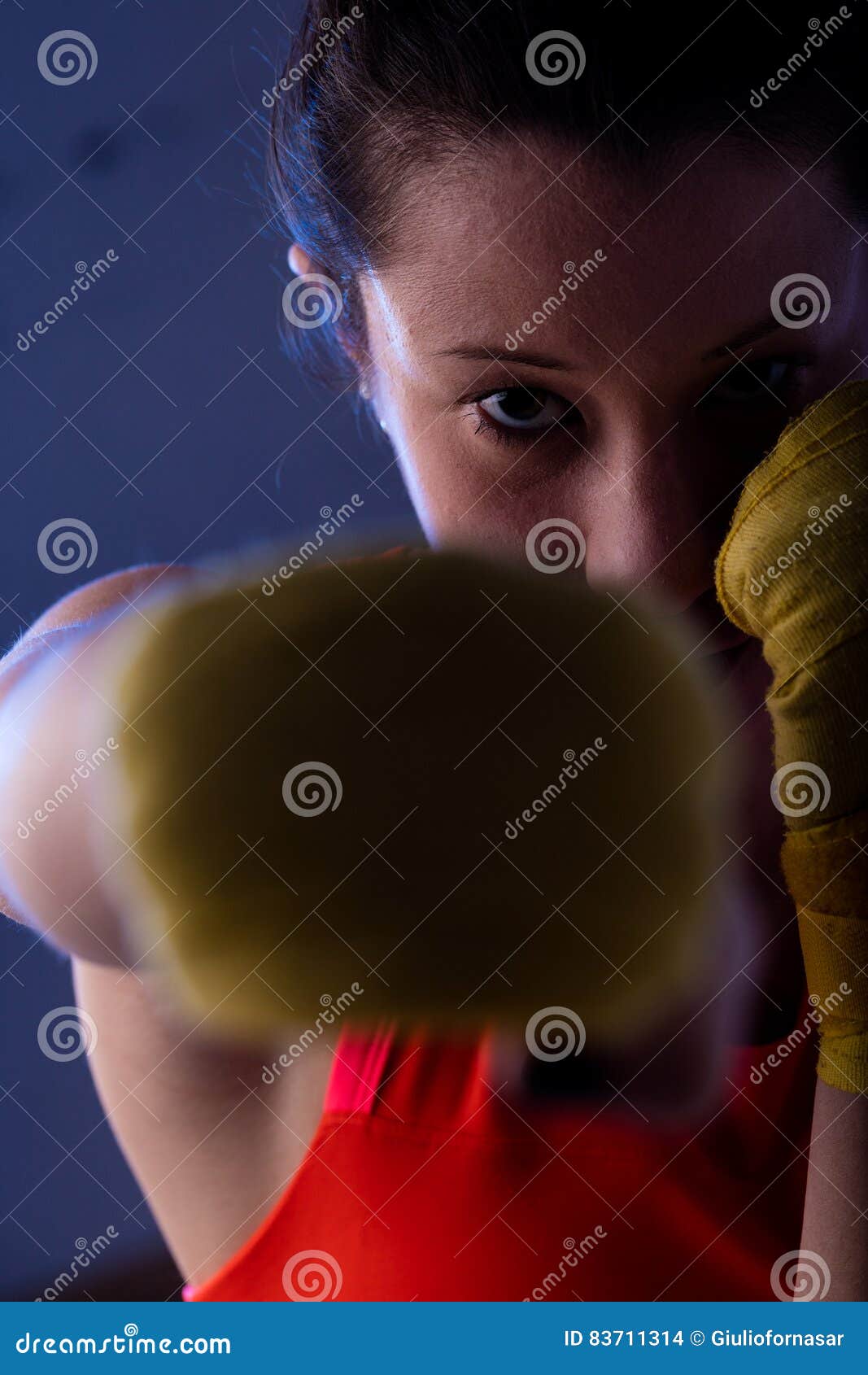 Woman Practicing Martial Arts Stock Photo Image of challenge, fighter 83711314