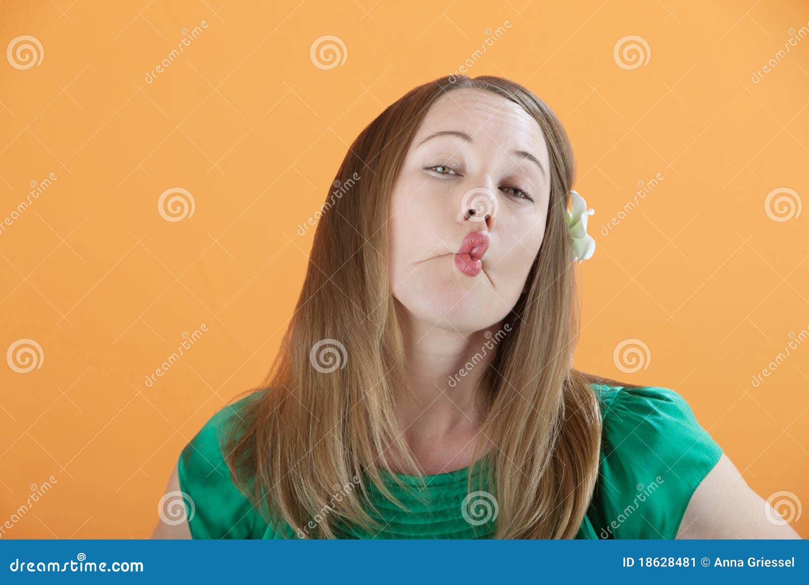 Woman Pretends To Kiss stock image. Image of girlfriend - 18628481