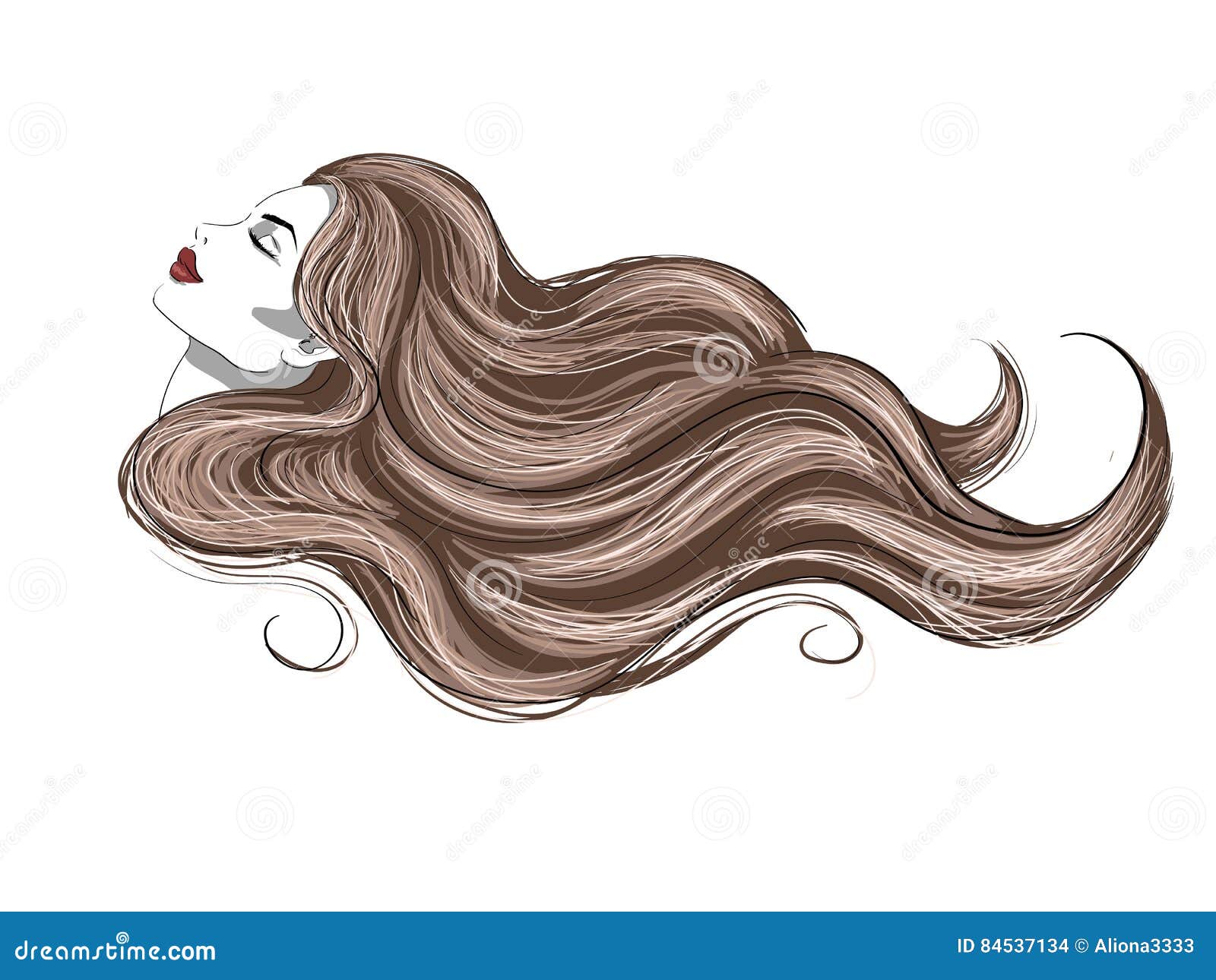 Long Wavy Hair: Over 12,600 Royalty-Free Licensable Stock Illustrations &  Drawings