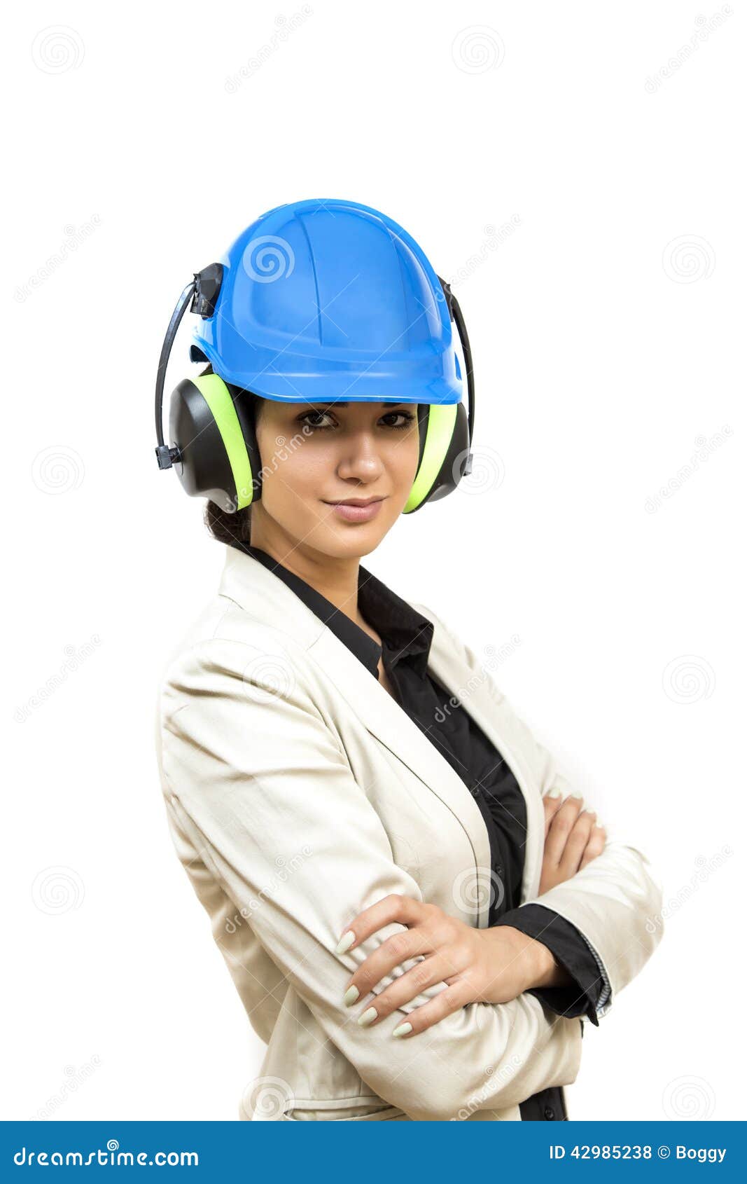 Woman with Protective Workwear Stock Photo Image of worker, studio