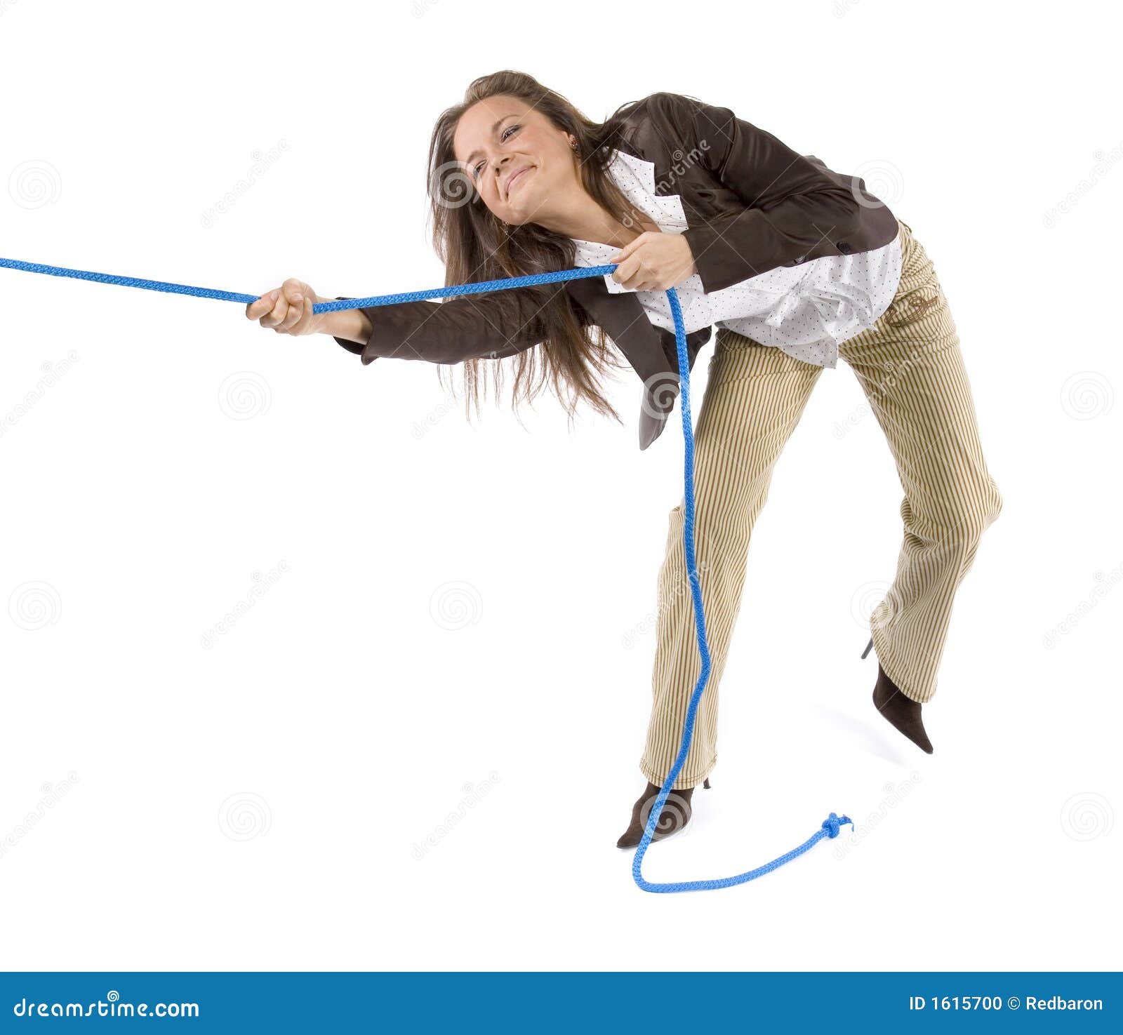 Woman pulling the rope stock photo. Image of people, employee