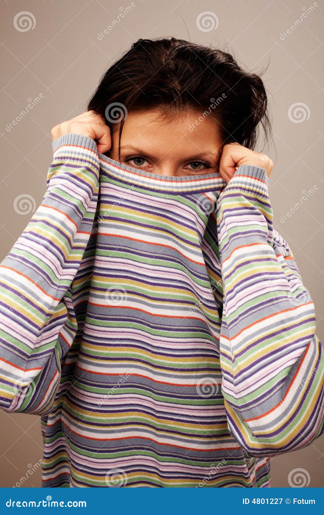 Woman in pullover stock image. Image of studio, conceptual 4801227