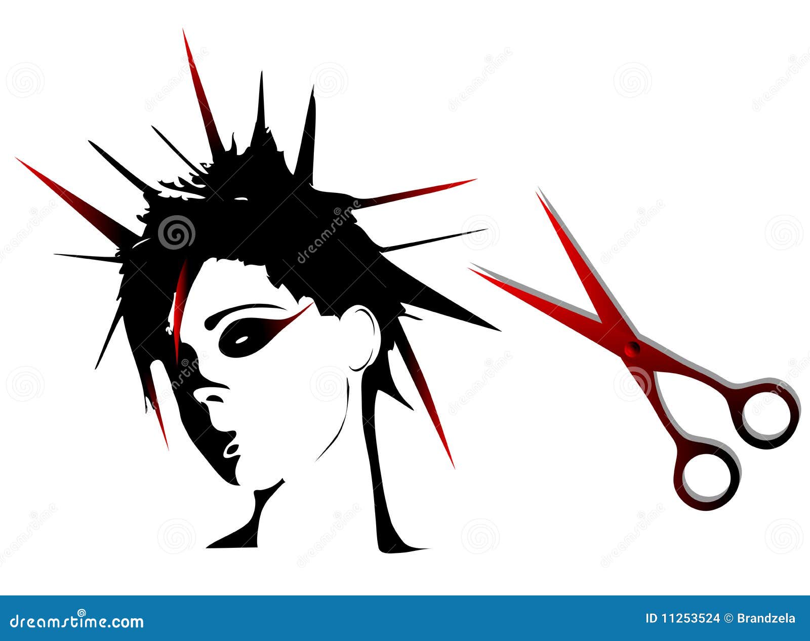 Woman punk hairstyles stock vector. Illustration of haircutting - 11253524