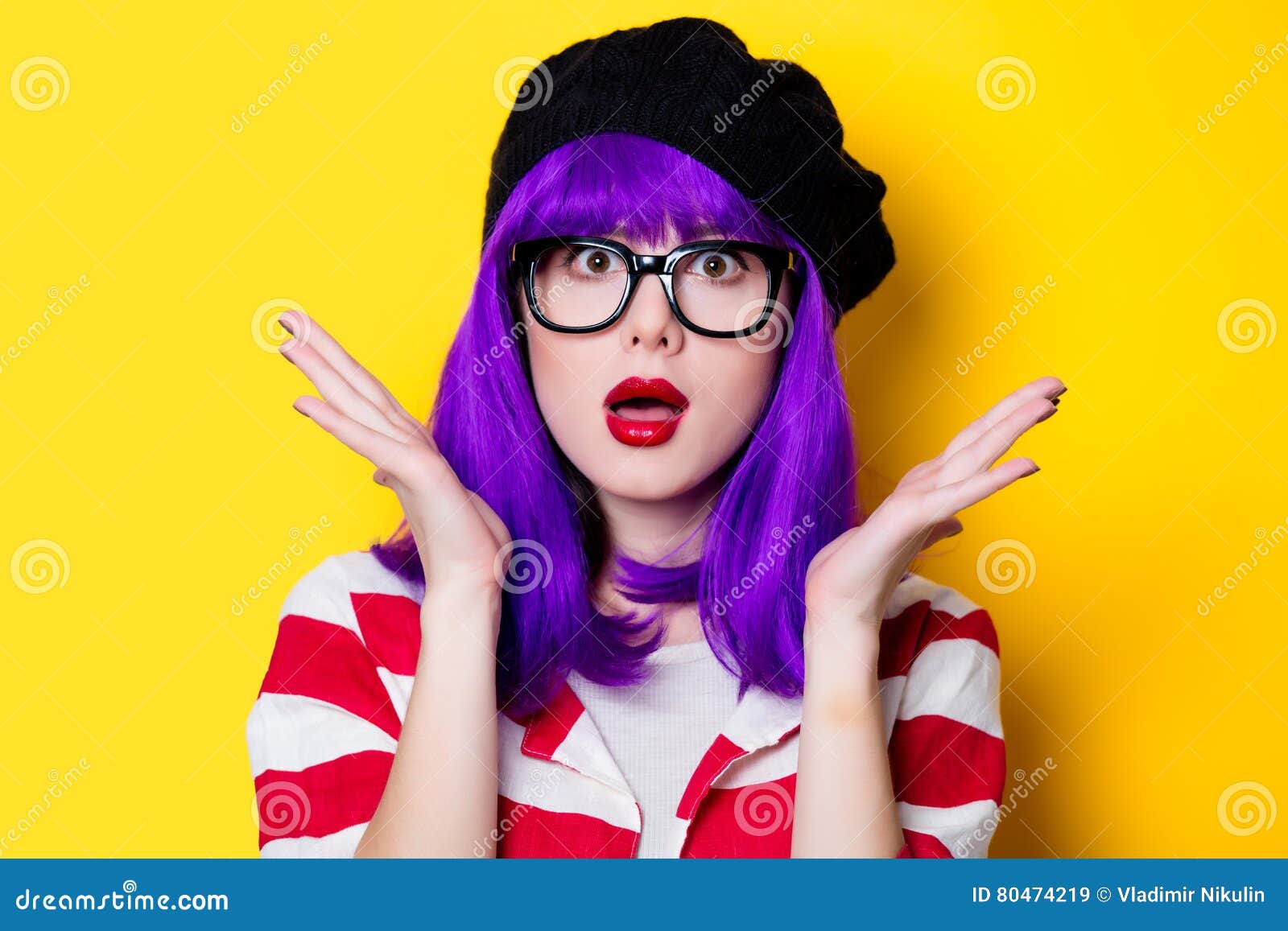 woman with purple hair