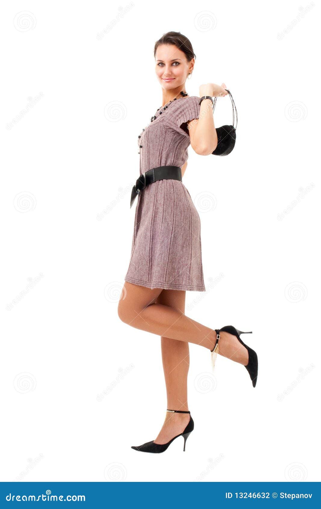 Woman with purse stock photo. Image of glamour, beauty 13246632