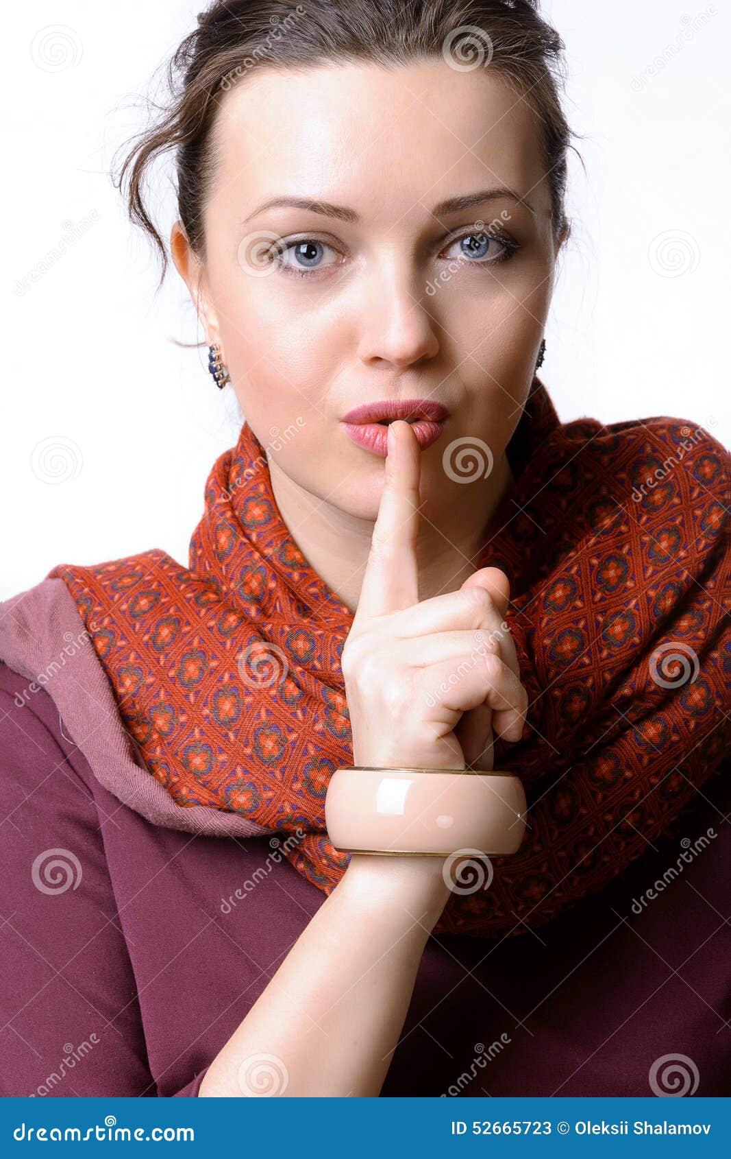 Woman Put Her Finger To Her Lips Stock Image Image Of Person Beauty 52665723
