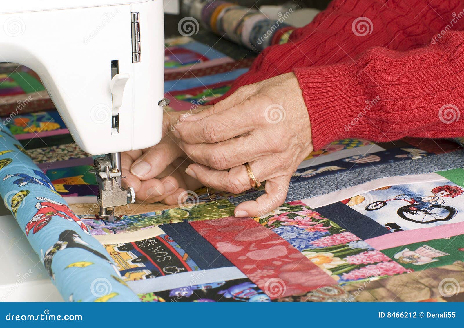 Woman Quilter Using Manual Thread Cutter Stock Photo Image of