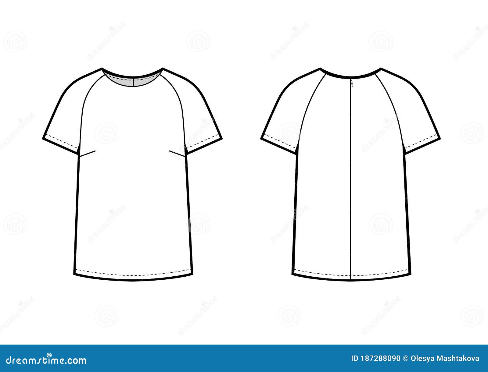 Buy Raglan Short Sleeve Tshirt Fashion Flat Sketch Fashion Online in India   Etsy