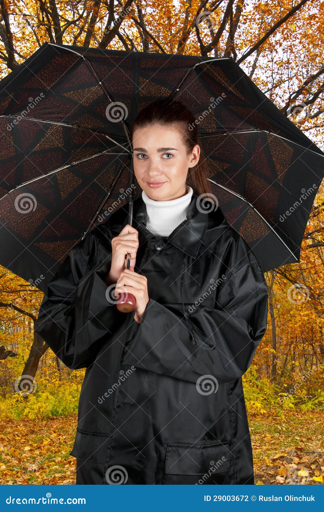 Woman in rain coat stock photo. Image of adult, nature 29003672