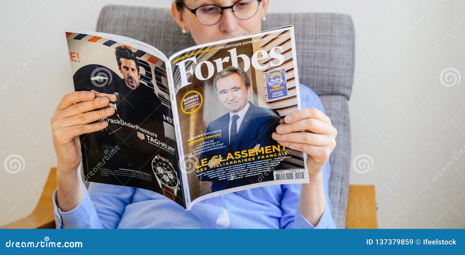 Woman Reading Forbes France Billionaires List Editorial Stock Image - Image  of media, angle: 137379859