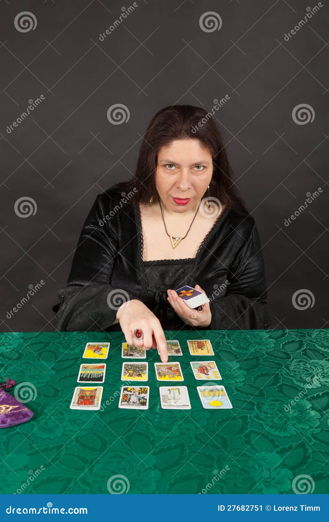 A Woman is Reading Tarot Cards Stock Image - Image of clairvoyant ...