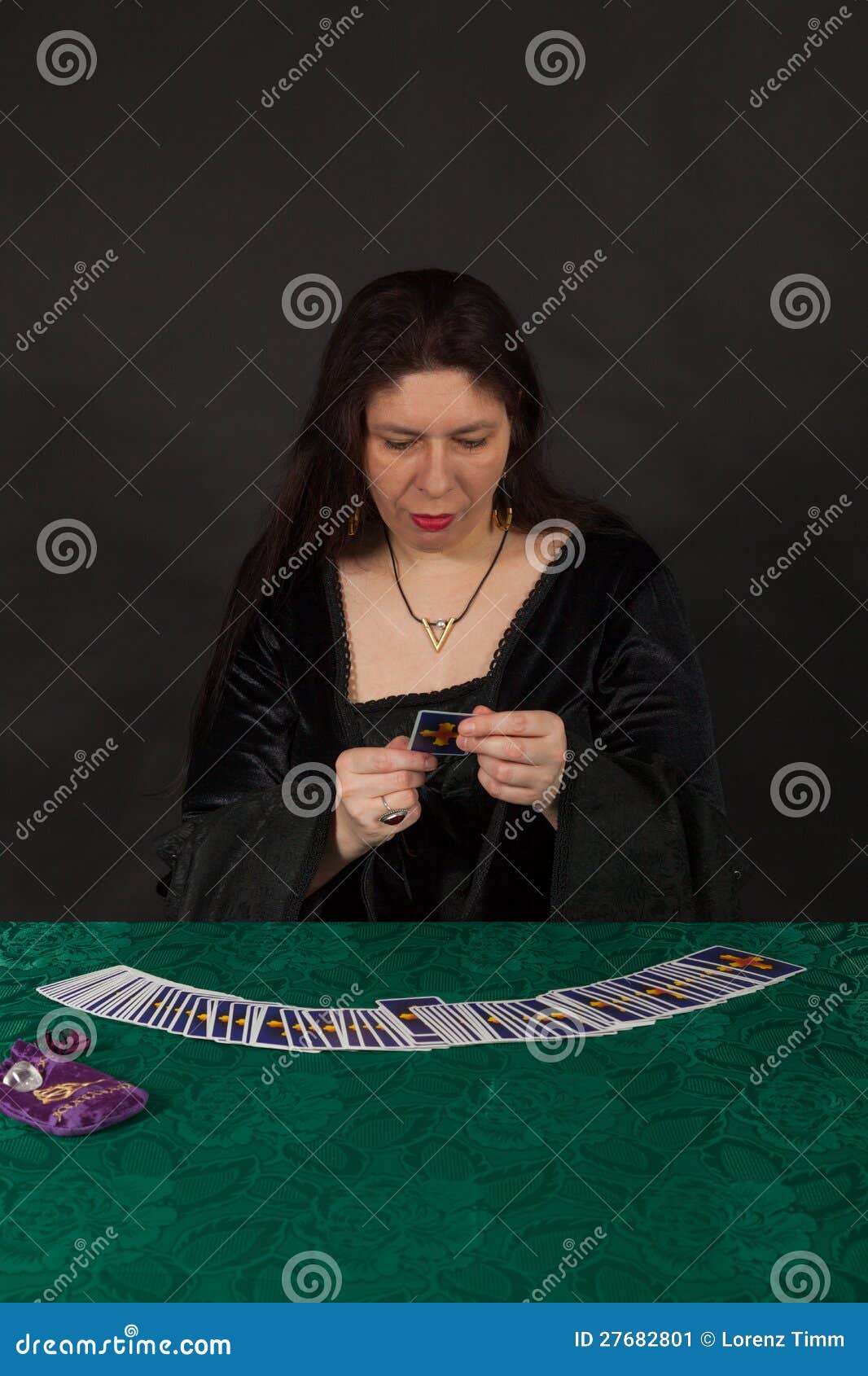 A Woman is Reading Tarot Cards Stock Image - Image of tarot, reading ...