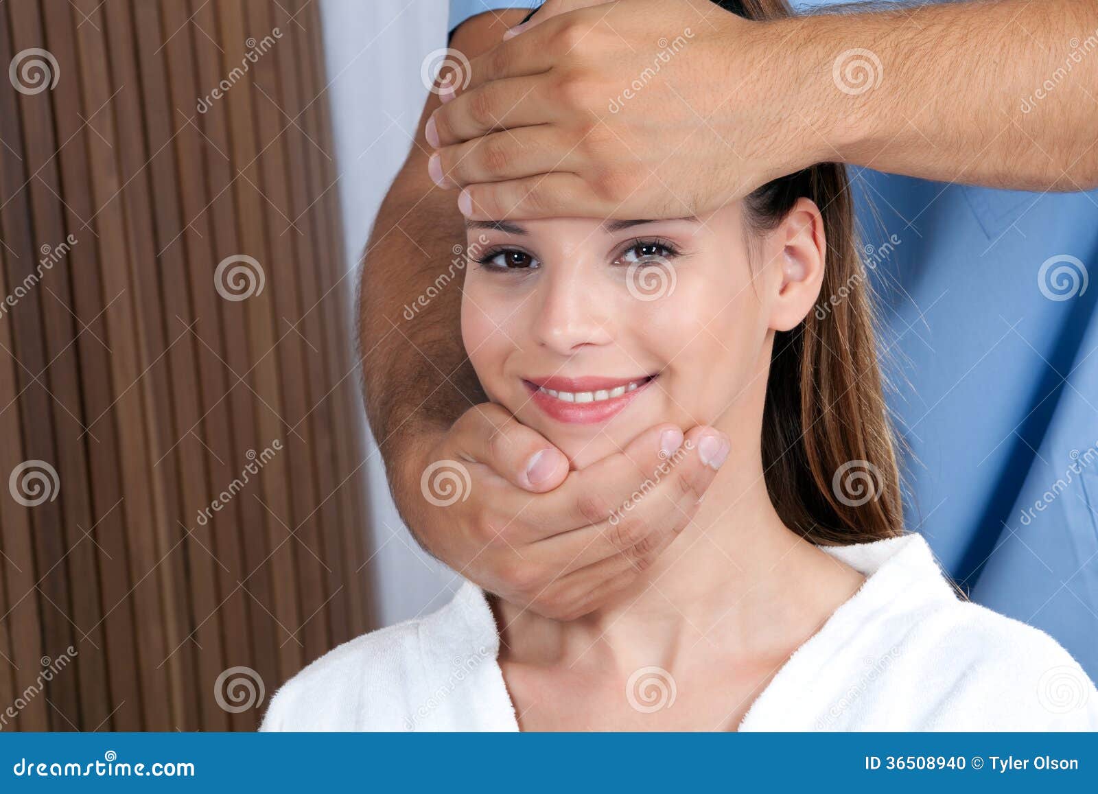 Woman Receiving a Face Massage Stock Photo Image of hand, girl 36508940