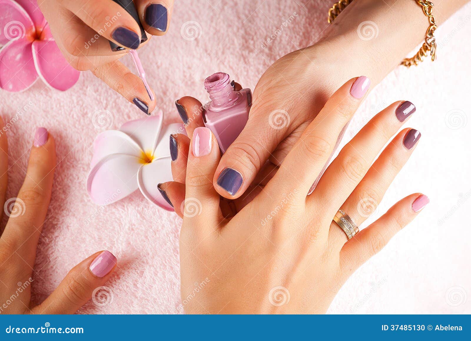 Woman receiving a manicure stock photo. Image of nail - 37485130