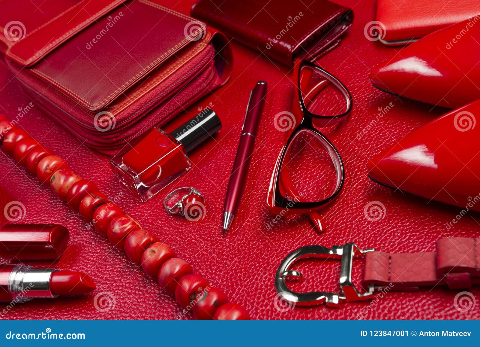 Woman red accessories stock image. Image of luxury, focus -