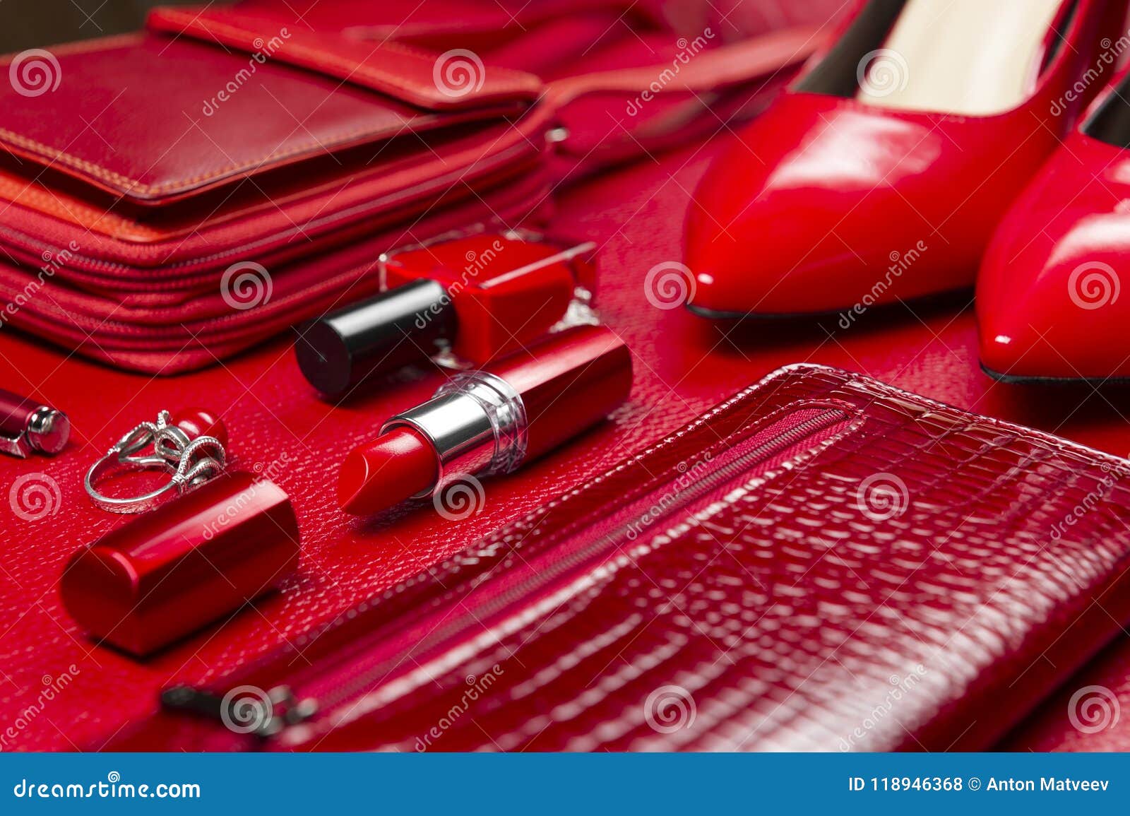 Woman red accessories stock photo. Image of chrome, coral - 118946368