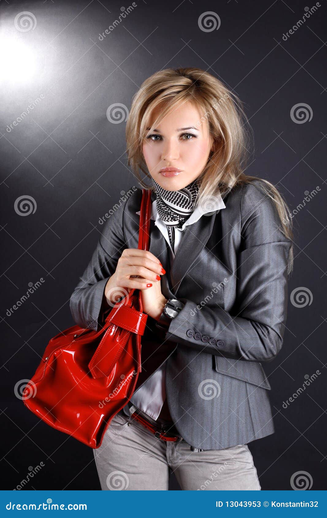Woman with red bag stock image. Image of health, pretty - 13043953