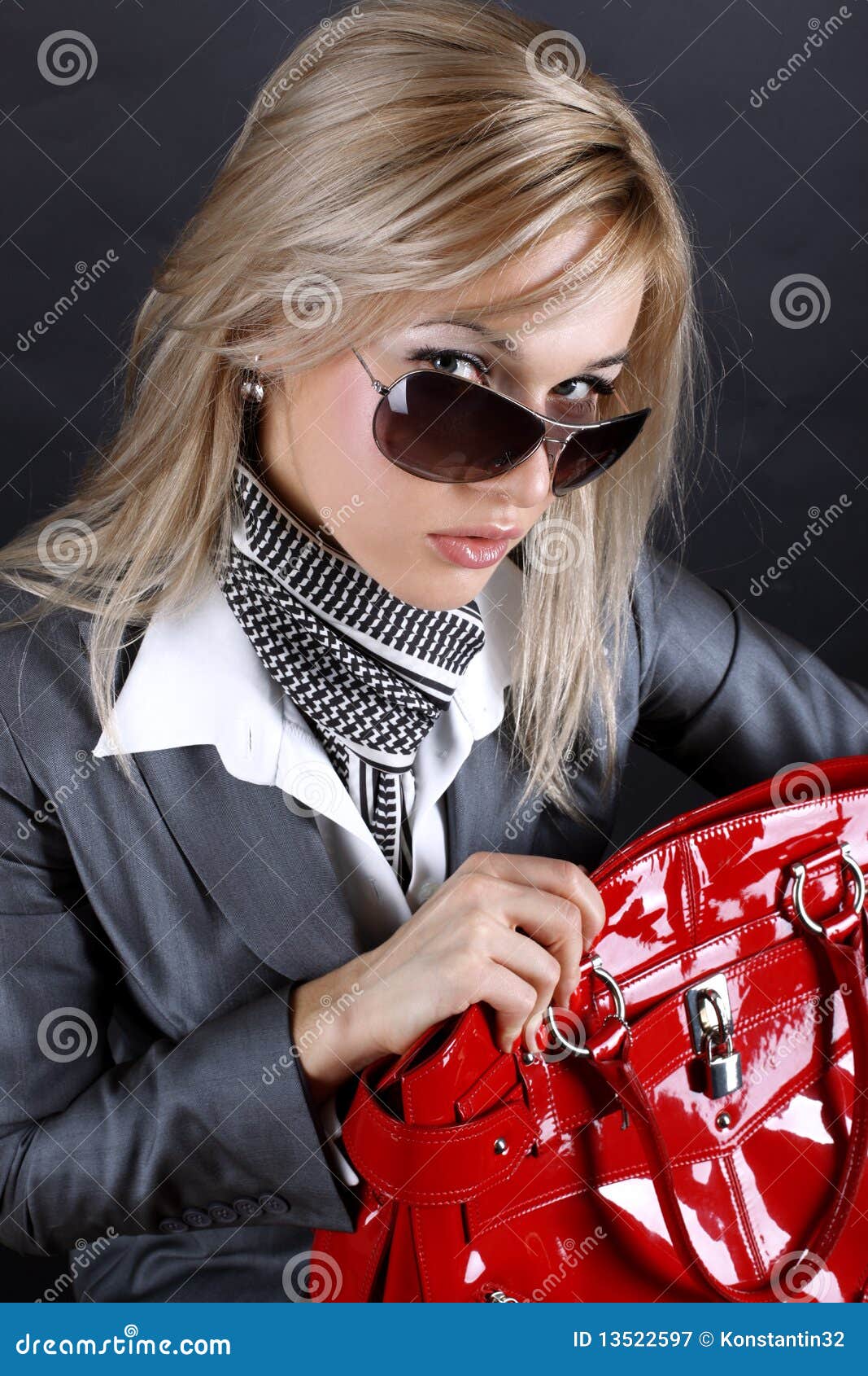 Woman with red bag stock image. Image of black, beauty - 13522597