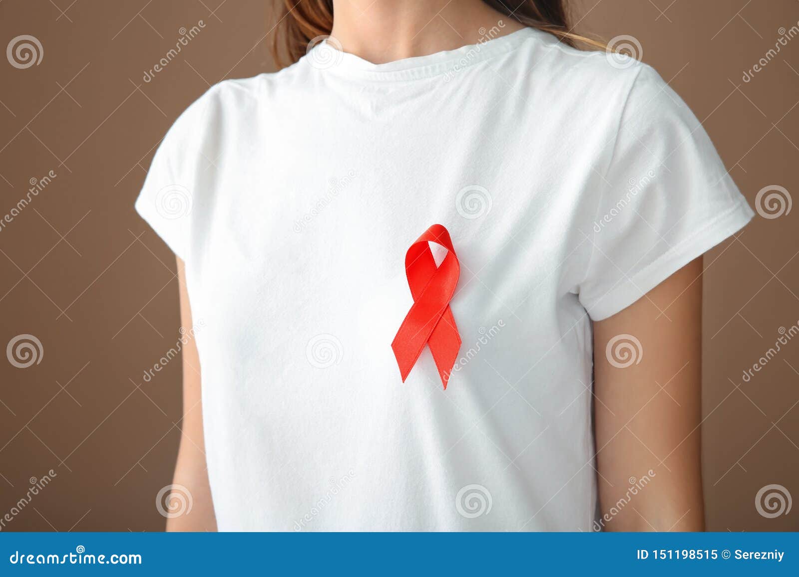 red ribbon t shirt