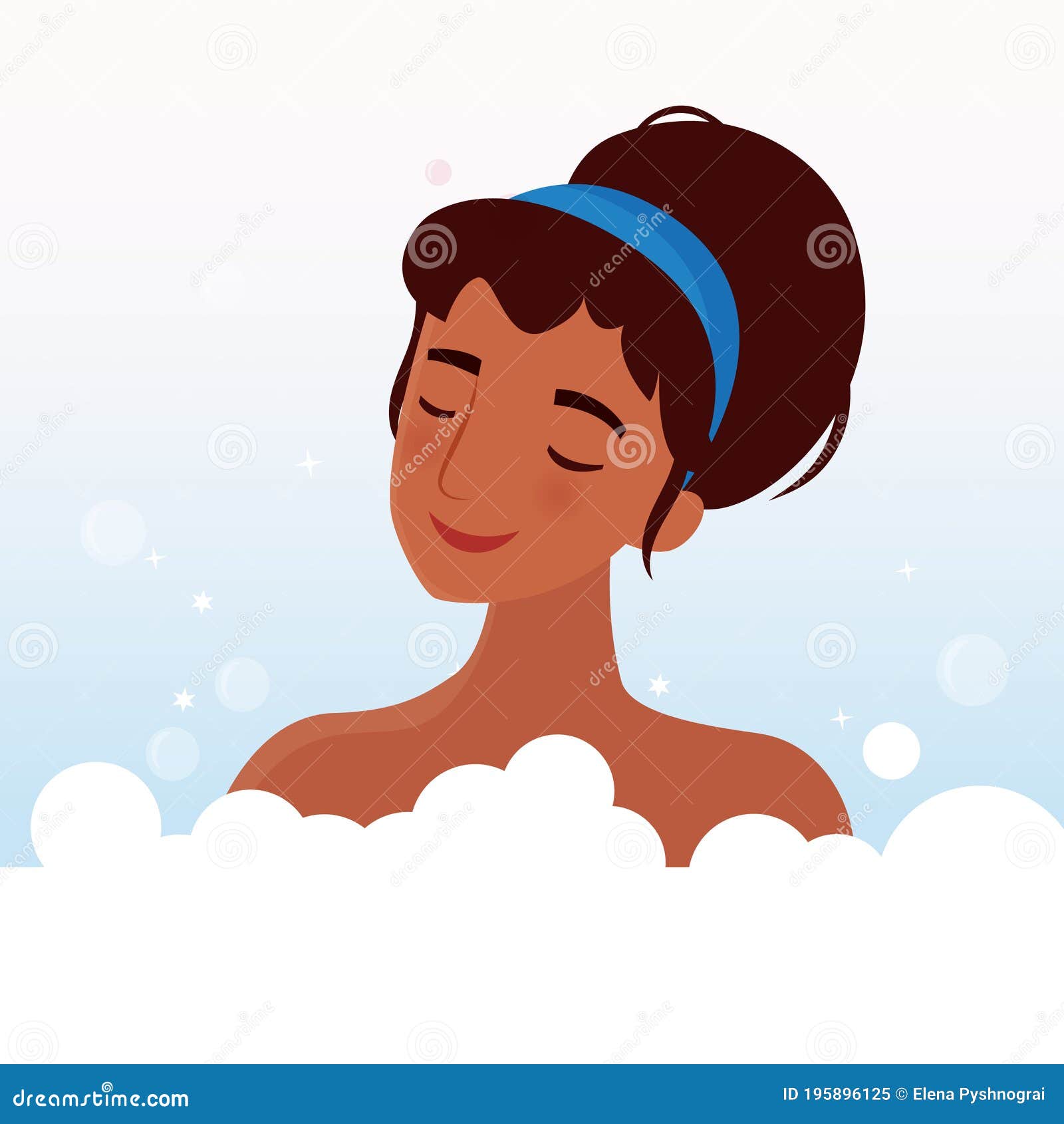 Woman Relax in Bathroom, Flat Cartoon Stock Vector - Illustration of ...