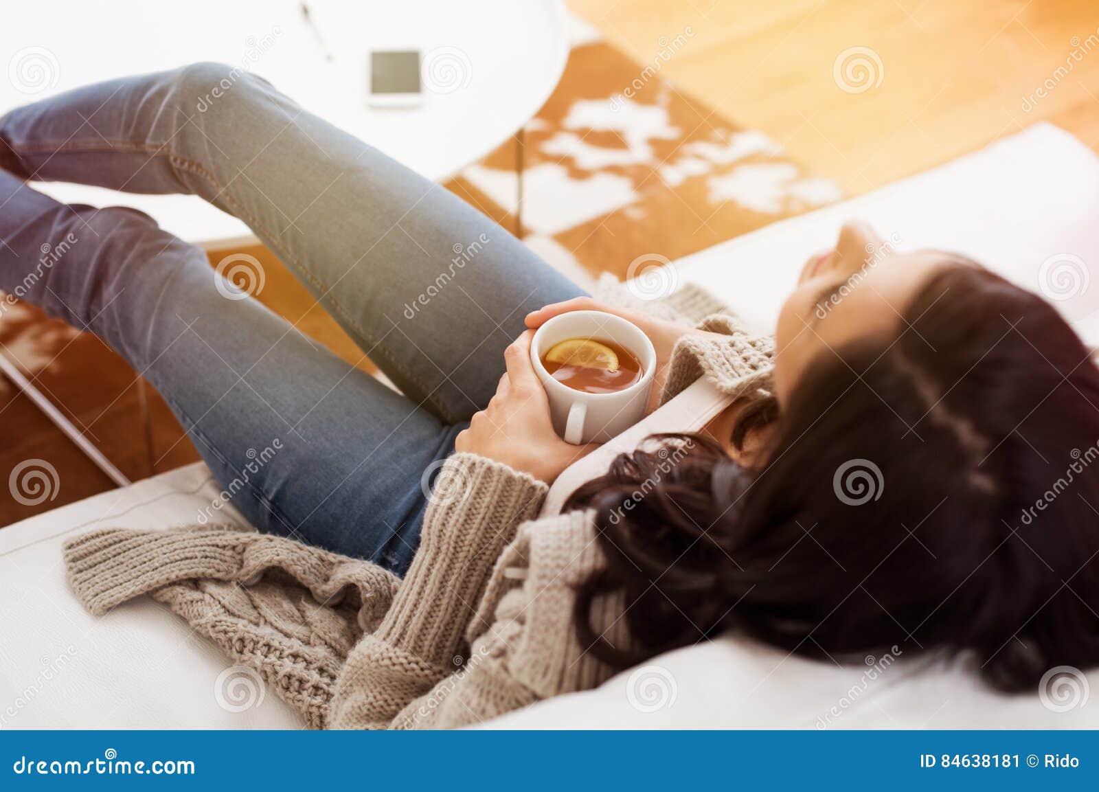 woman relaxing at home