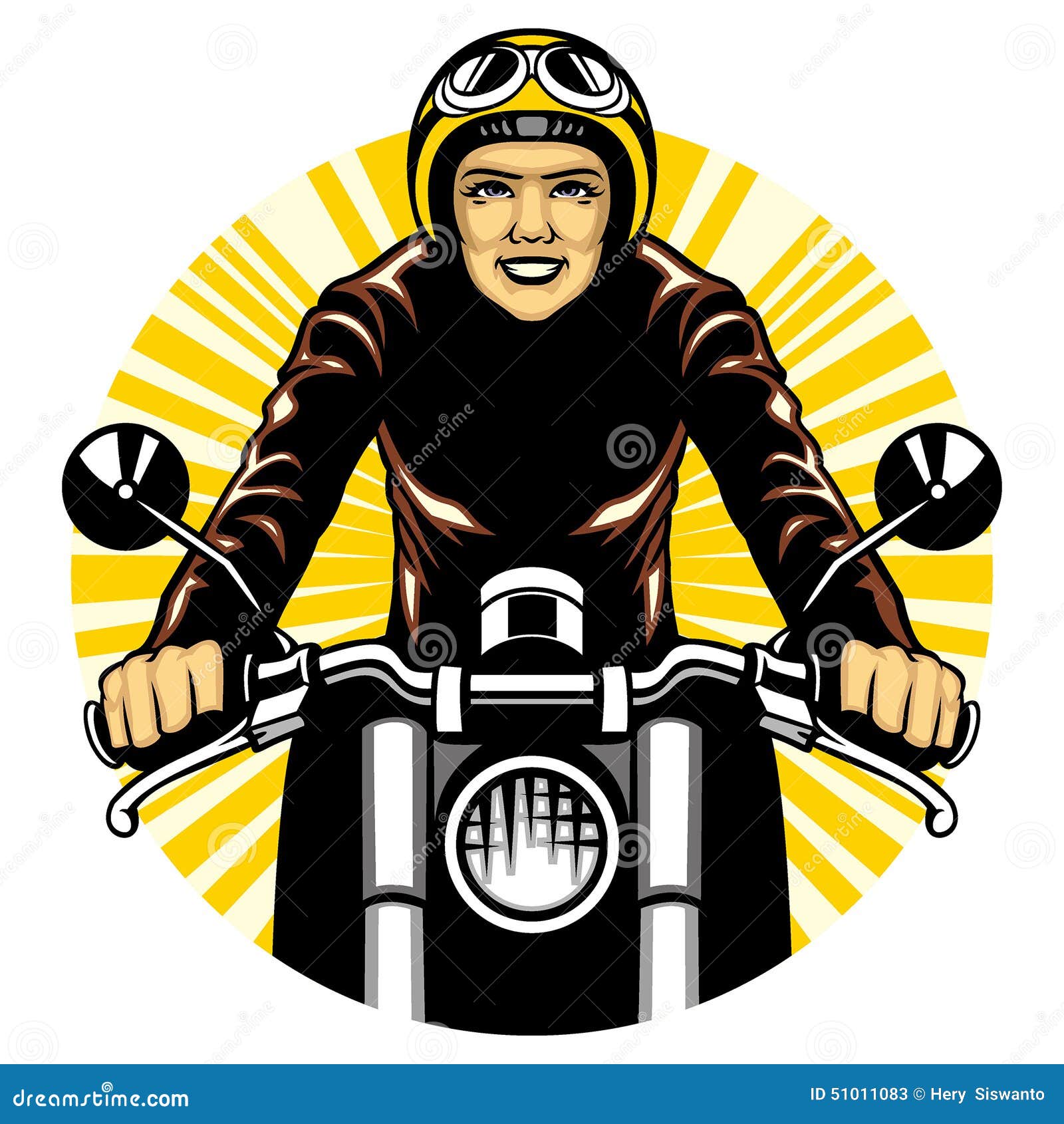 Woman Ride A Motorcycle Stock Vector Illustration Of Girl 51011083