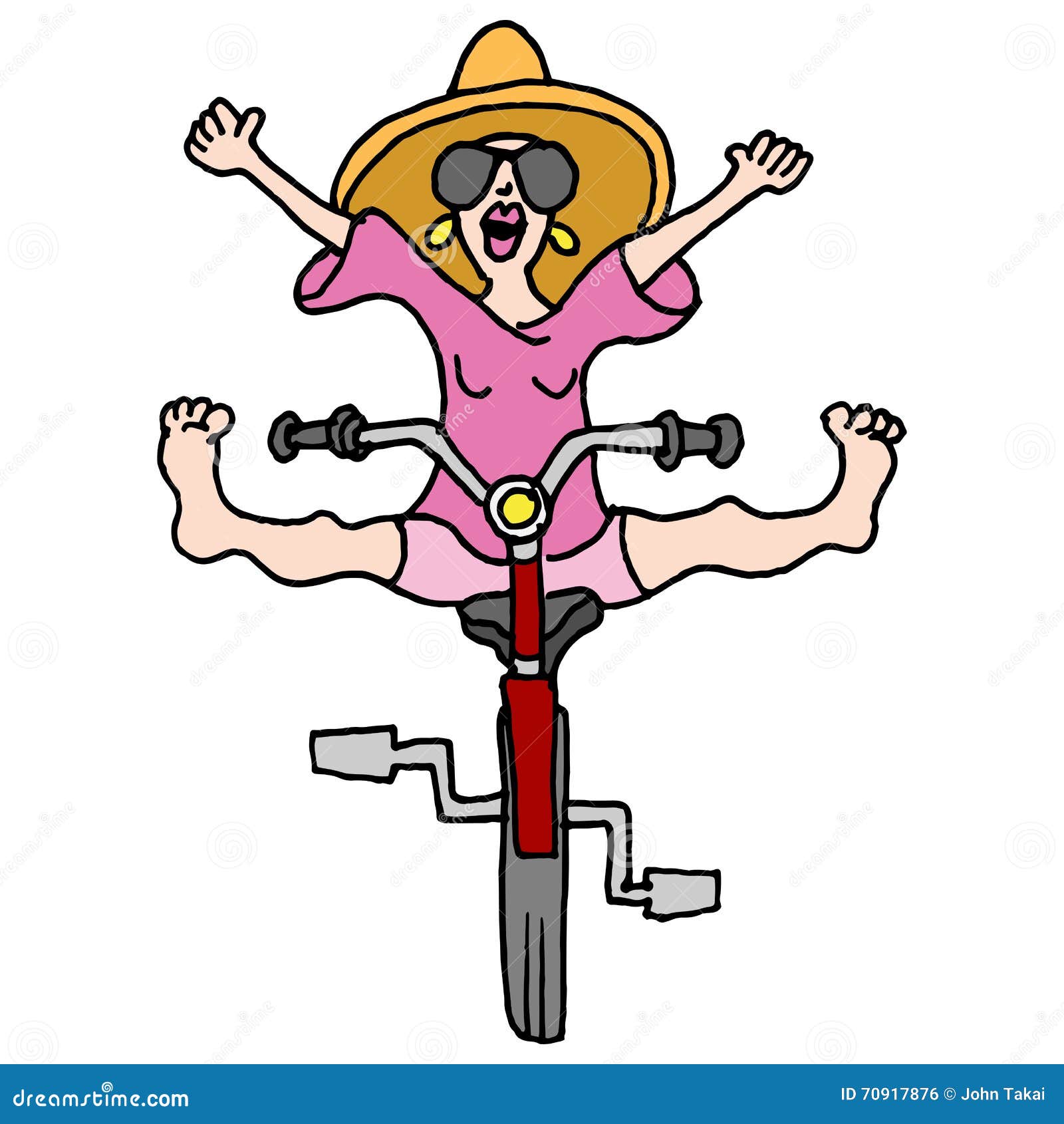 Woman Riding Bicycle Stock Vector Illustration Of Bike 70917876