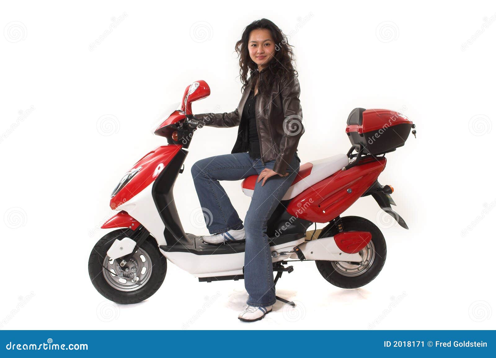Woman Riding Electric Scooter With No Helmet Stock Image Image of isolated, isolation 2018171