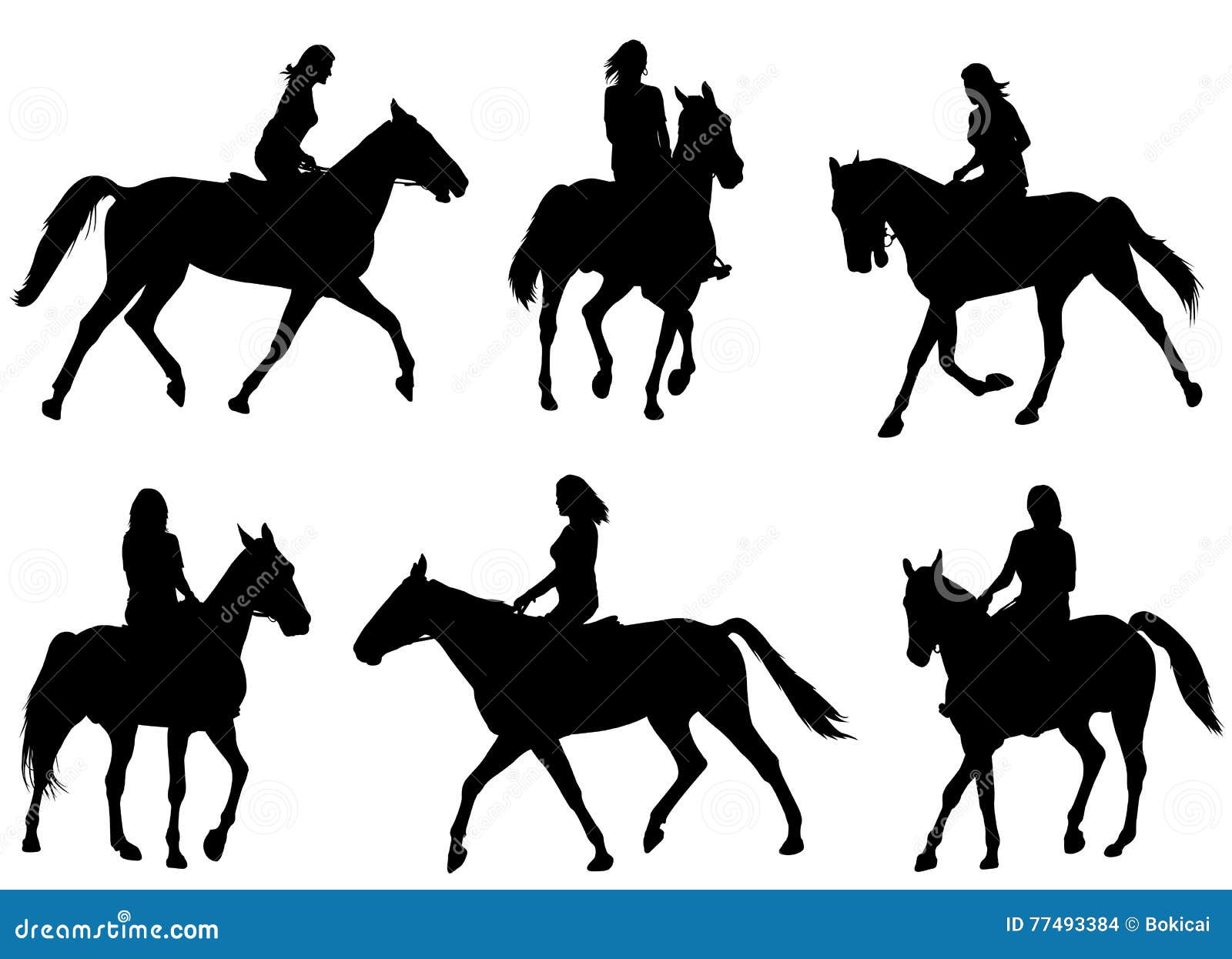 Download Woman Riding Horse Silhouettes Stock Vector - Illustration ...
