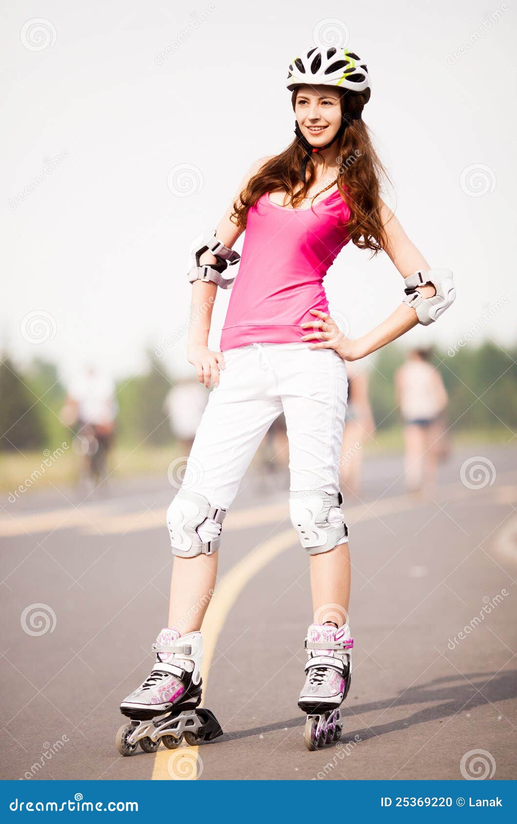 Woman Roller Skating Stock Photo Image 25369220