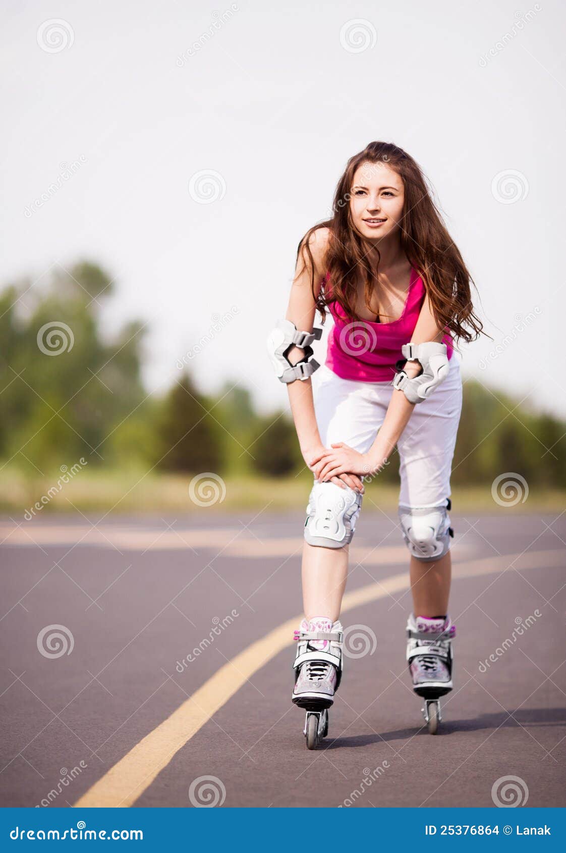 Woman Roller Skating Stock Images Image 25376864