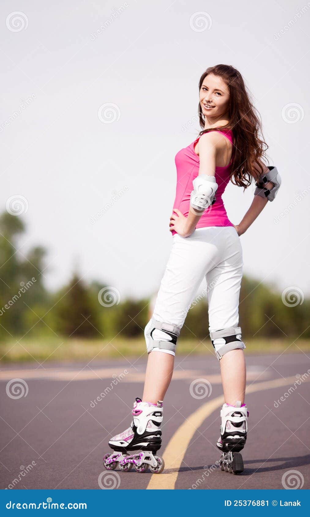 Woman roller skating stock image. Image of people, roller 25376881